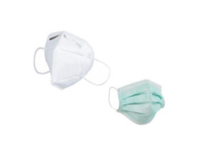 Imagen ejemplo de dos tipos de mascarillas de protección faciales anti covid-19.