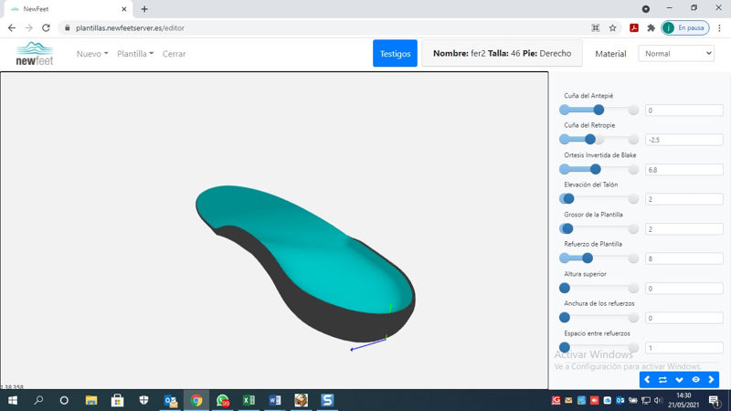 Captura software Newfeet para impresión plantillas ortopédicas 3D de Herbitas